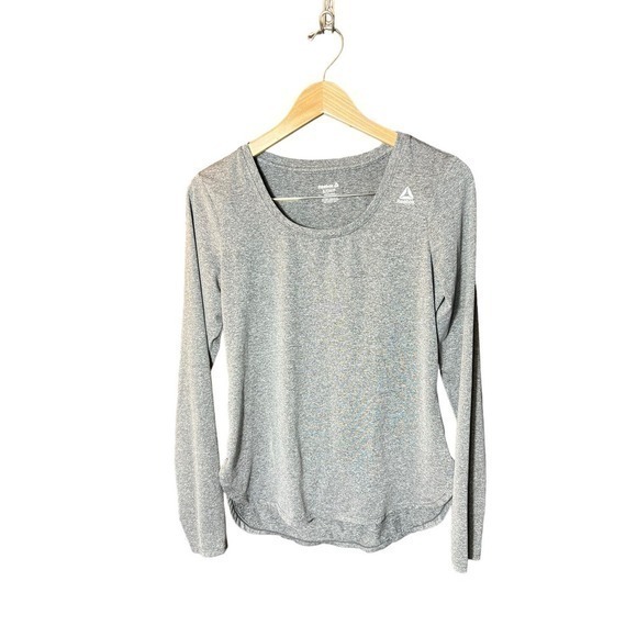 Reebok Top Long Sleeve Grey Stretch Women’s Size Small - Picture 1 of 6
